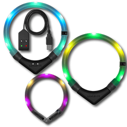 Leuchthalsband LEUCHTIE als zweifarbige Modelle Leuchthalsband LEUCHTIE als zweifarbige Modelle